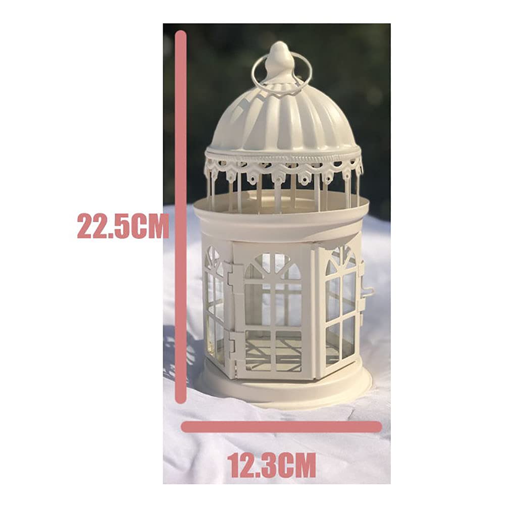 Szklane latarnie ze świecami, dekoracyjne latarnie ze świecami, latarnie ogrodowe na świece Dekoracyjne latarnie Latarnia w stylu retro o wysokości 22,5 cm, metalowy świecznik do zajęć w pom