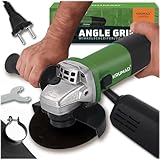 KRUMAD Winkelschleifer 950W – Scheiben-Ø 125mm – Leistungsstarke Schleifmaschine mit 3.000-11.000 U/min – Ergonomisches Design – Mit 2 Kohlebürsten – Ideal zum Schneiden und Schleifen