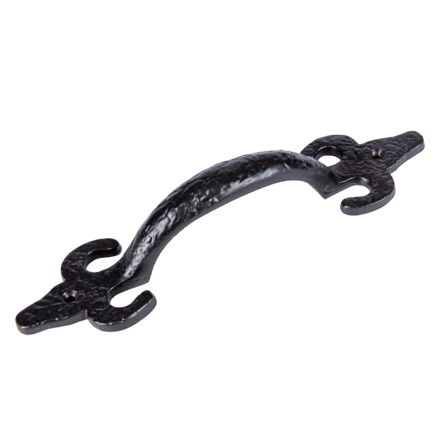 Hammer and Tongs - Antique Fleur De Lis Door Handle - H205mm - Black