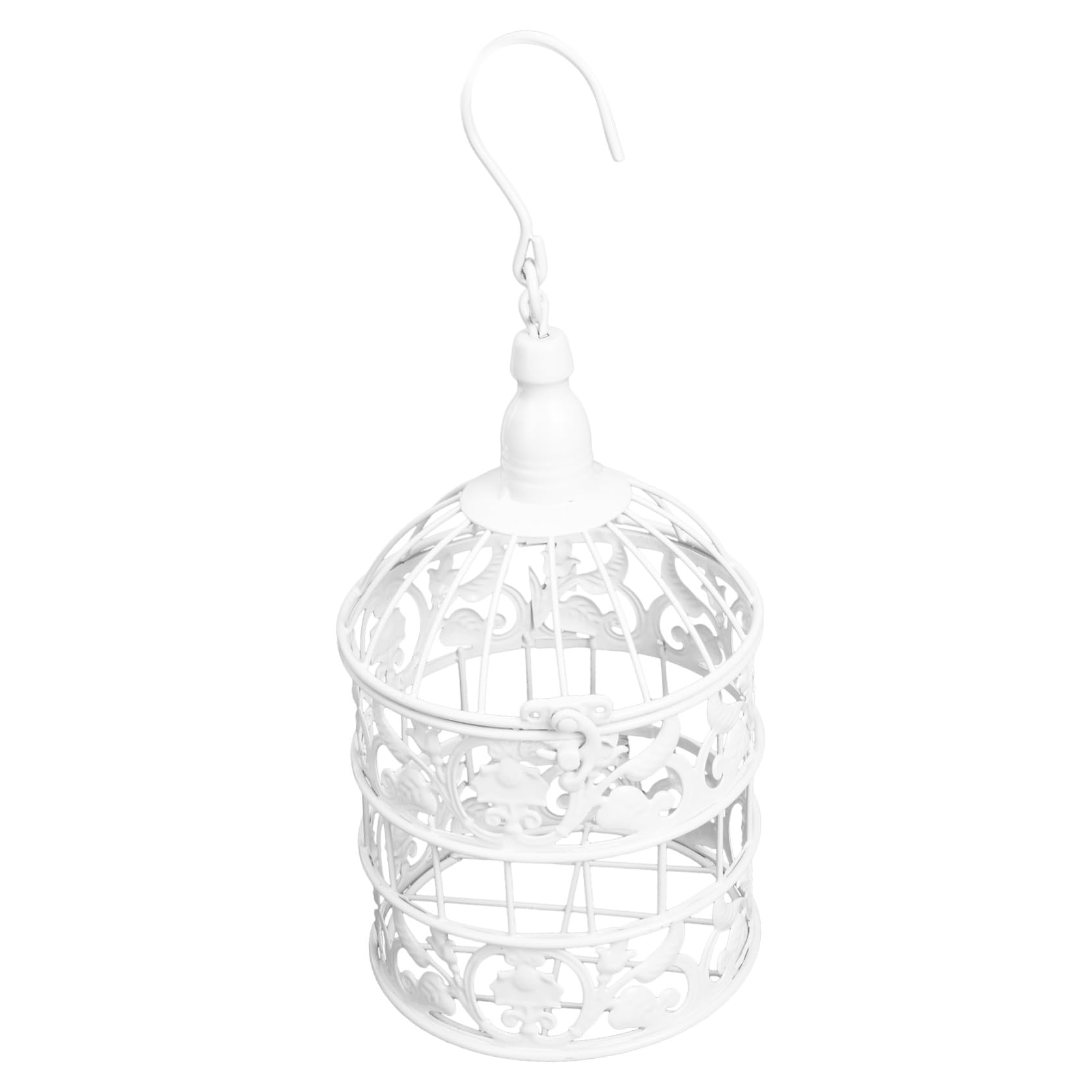 SOLUSTRE Gabbia per Uccelli Decorativa in Ferro Bianco, Ornamento Delicato e Chic per Matrimonio, come Centrotavola o Decorazione da Scrivania