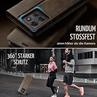 owlhold Handyhülle Motorola Moto G75 5G hülle Premium PU klapphülle RFID Lederhülle Faltbare Handytasche Schutzhülle Kartenfach Standfunktion hülle für Motorola Moto G75 5G - Kaffee – Ansicht 8