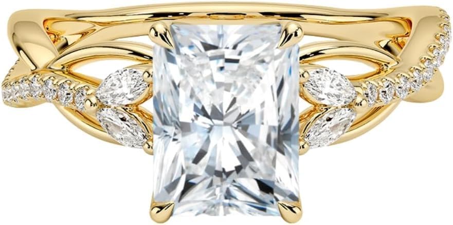 2 Carat Moissanite Engagement Ring Colorless VVS1 10K 14K 18K Solid Gold & 925 Sterling Silver Infinity Moissanite Engagement Ring Luxury Valentine's Day Gift For Her