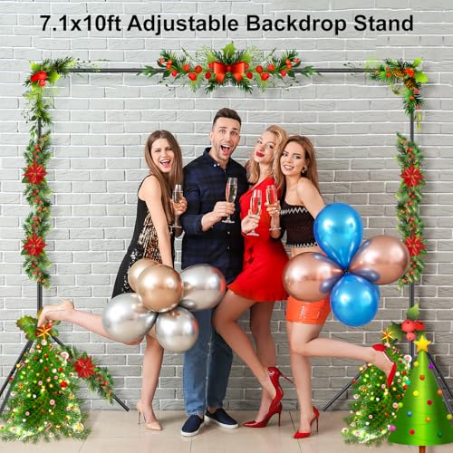 Image of LINCO Lincostore Backdrop Support Stand Kit 10x7.1ft Adjustable Photography Studio Photo Background Support System with Carrying Bag for Green Screen Muslin, 4173-U (10ft Wide 7.1ft high)