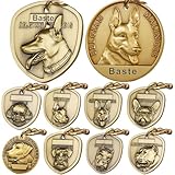 Belgian Malinois Dog Tags Personalized for Pets Custom Engraved Dog Name Id Tag Pure Copper 3D Dimensional Embossed Pet Head Belgian Malinois Dog Collar Accessories