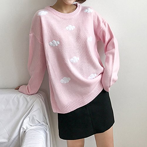 Packitcute Loose Knitted Sweaters for Women Cute Cloud Sweater Pullover3