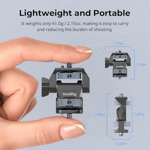 Image of SmallRig Adjustable Camera Monitor Mount, 360 Swivel and 180 Tilt Monitor Holder, with 1 /4 inch- 20 Screws, Bouncy Locating Pins, Anti-Twist Design, for Ninja V and V+ Monitors