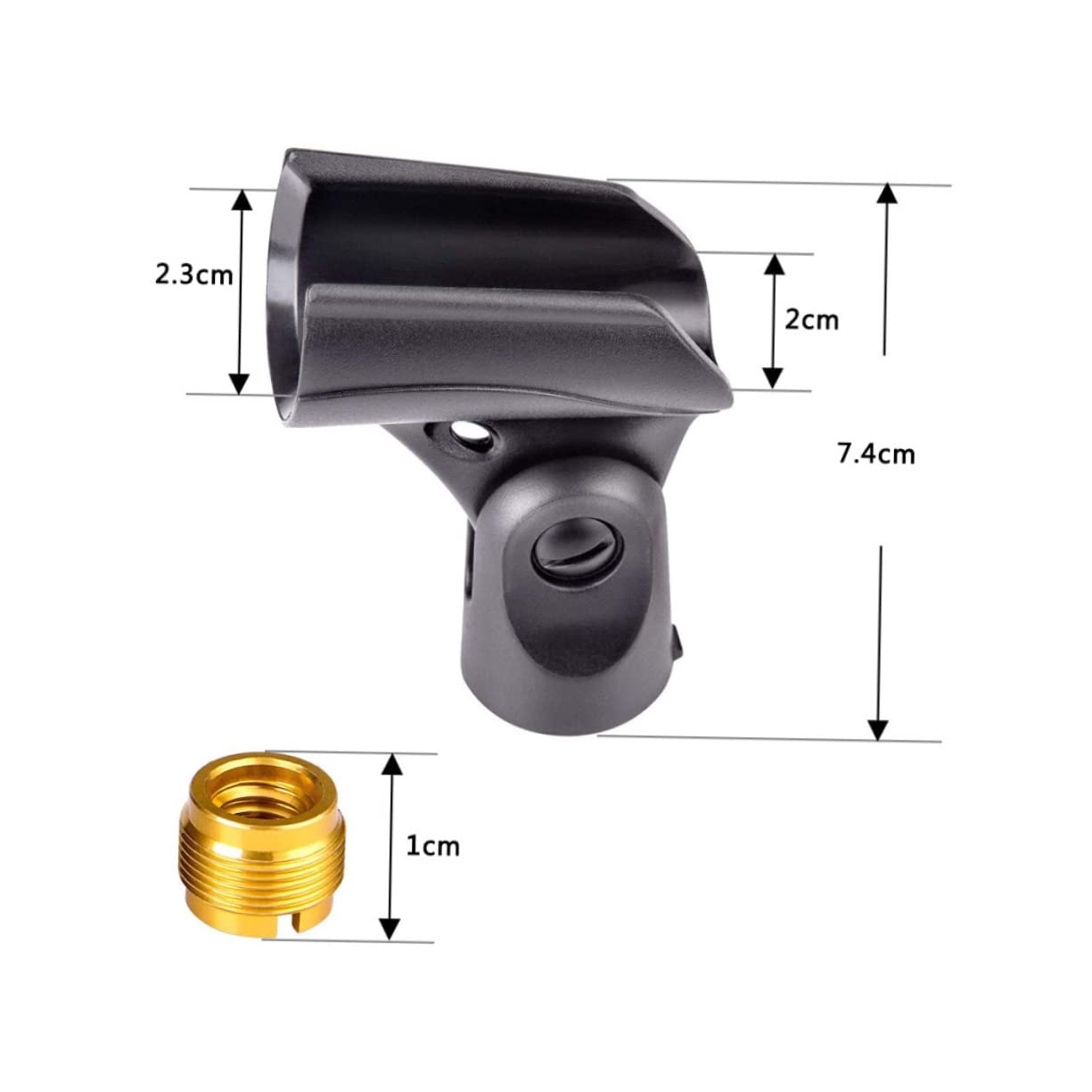 HANABASS 2Pcs Professional Microphone Clip Microphone Holders with Angle for Stands for Ktv Concerts and Stage Performances