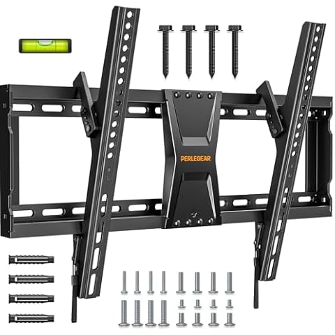 Perlegear Slim Tilt TV Wall Bracket 37-82 inch Cover