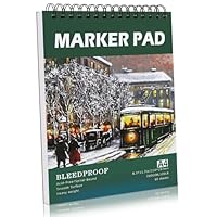 60 Sheets Marker Paper Pad, A4(8.3\"x11.7\") Alcohol Marker Paper Sketch Pad, 120lb/200gsm Heavyweight Spiral Sketch Book, Painting Coloring Drawing Paper for Kids Beginners Artists