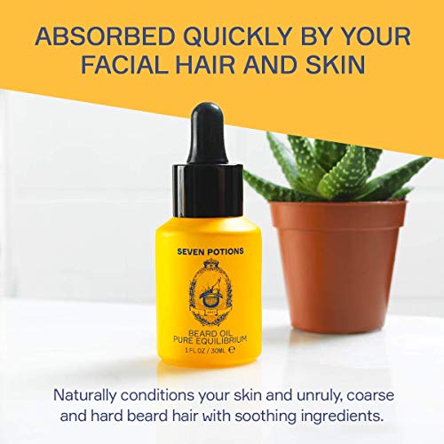 Seven Potions Premium Beard Oil for Men — Jojoba Oil Beard Softener to Nourish Skin, Hair, and Stop Beard Itch — All-Natural, Vegan, Cruelty Free — Unscented (30ml) - Image 3