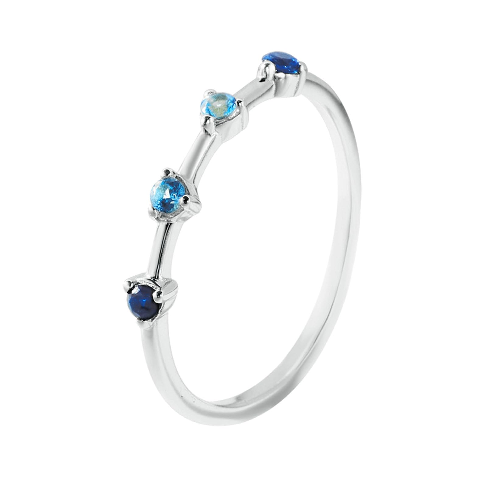 Bague assortie en or jaune 9 carats, 14 carats, 18 carats, avec topaze bleu saphir