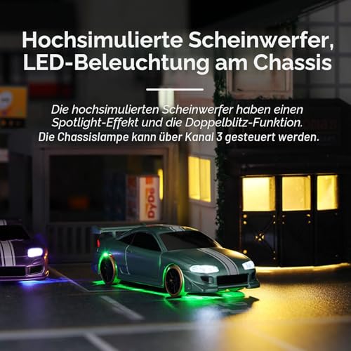 FLYCOLOR Turbo Racing C62 1:76 Skala Drift RC Auto mit Gyro Mini Full Proportional RTR 2.4GHZ Fernbedienung mit 2 austauschbarer… – Ansicht 3