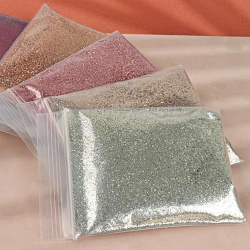 GZMAYUEN 9 Farben Glitzer Glitzerpulver Glitter Pulver, Silbrig, Weiß, Golden, Roségold, Rosa rot, Hellgold Glitzerpulver Pailletten, Glitter Pulver Glitzer Basteln Handwerk Nagelkunst 9g