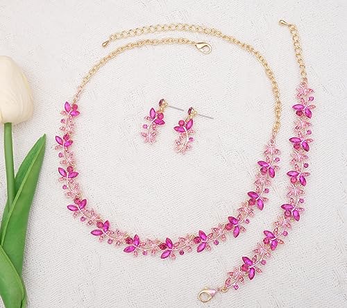 Elegant Butterfly Crystal Wedding Jewelry Sets for Women Brides Bridal Choker Necklace Earrings Bracelet Prom Formal Costume Accessories4