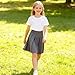 Bienzoe Girls School Uniform Skirt: Kids Adjustable Waist Pleated Dance Skort 8 Grey