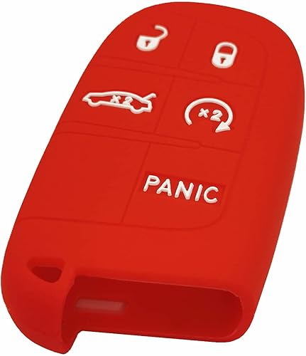 Miniatura 5 de Funda de goma de silicona para llavero compatible con Chrysler 200 300 Dodge Challenger Charger Dart Durango Journey Fiat 500 L X Jeep Cherokee