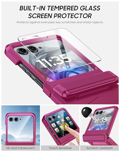 Coque Motorola Razr 2025 Vizvera magenta avec protection charnière intégrée