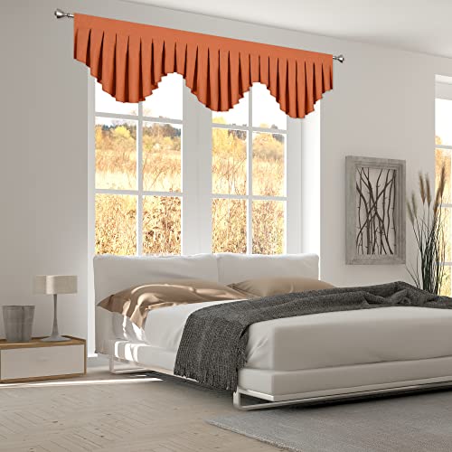 Oyring Auburn Valances For Windows Blackout Curtain Valances Rod Pocket Window Valance For Living Room Kitchen And Bedroom (79 X 20 Inch, 1 Panel) #TOP1