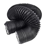 QYYL Alu Schlauch Abluftrohr, Flexibel Alurohr Lüftungsschlauch, Auspuffanlagen, für Abluftventilator, Badezimmer, Küche (Black,ø 60mm/6m)