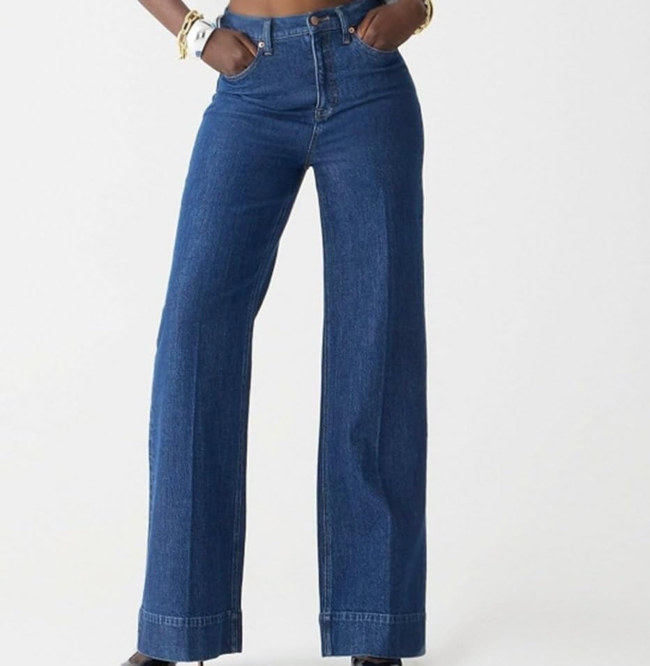 Women's Wide Leg Jeans High Waisted Jeans Stretchy Straight Casual Denim Pants Fall Tummy Control Rise Full-Length Leg2