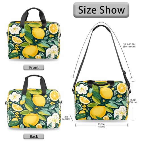 Maletín para portátil de 15.6 pulgadas con diseño Lemon Flower miniatura 6
