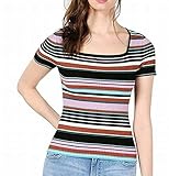 Bar III Womens Striped Ribbed Pullover Sweater, Pink, Small