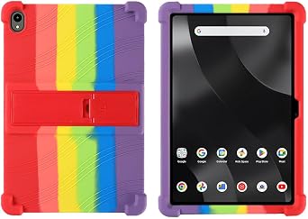 for Onn 12.1 inch Tablet Pro Case 2024 Model 100146663, Kids Soft Silicone Cover with Stand for Walmart Onn Surf Tablet Case 12.1, Rainbow
