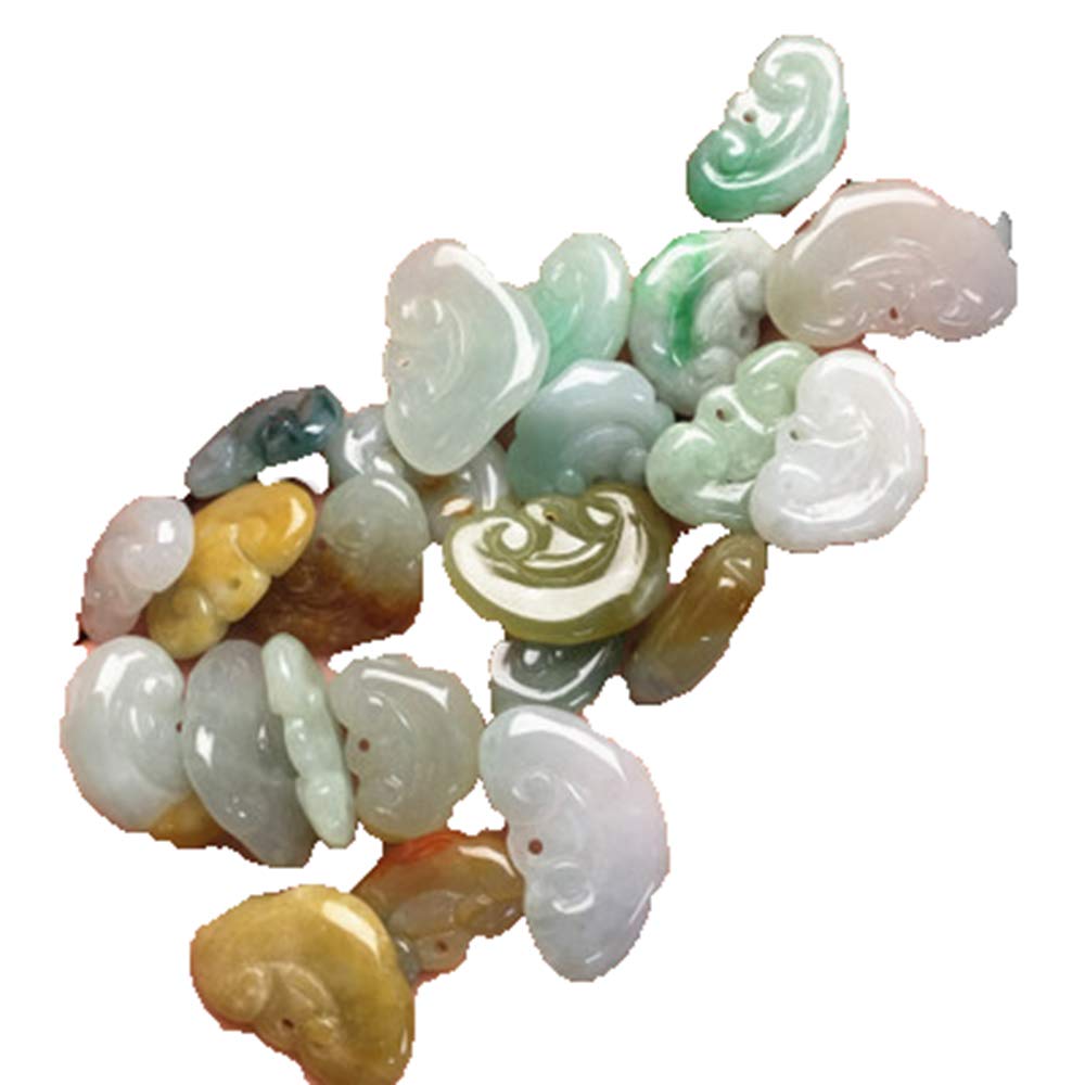 Pendentifs en Jade de Birmanie naturel, forme Ruyi haut de gamme pour bijoux DIY