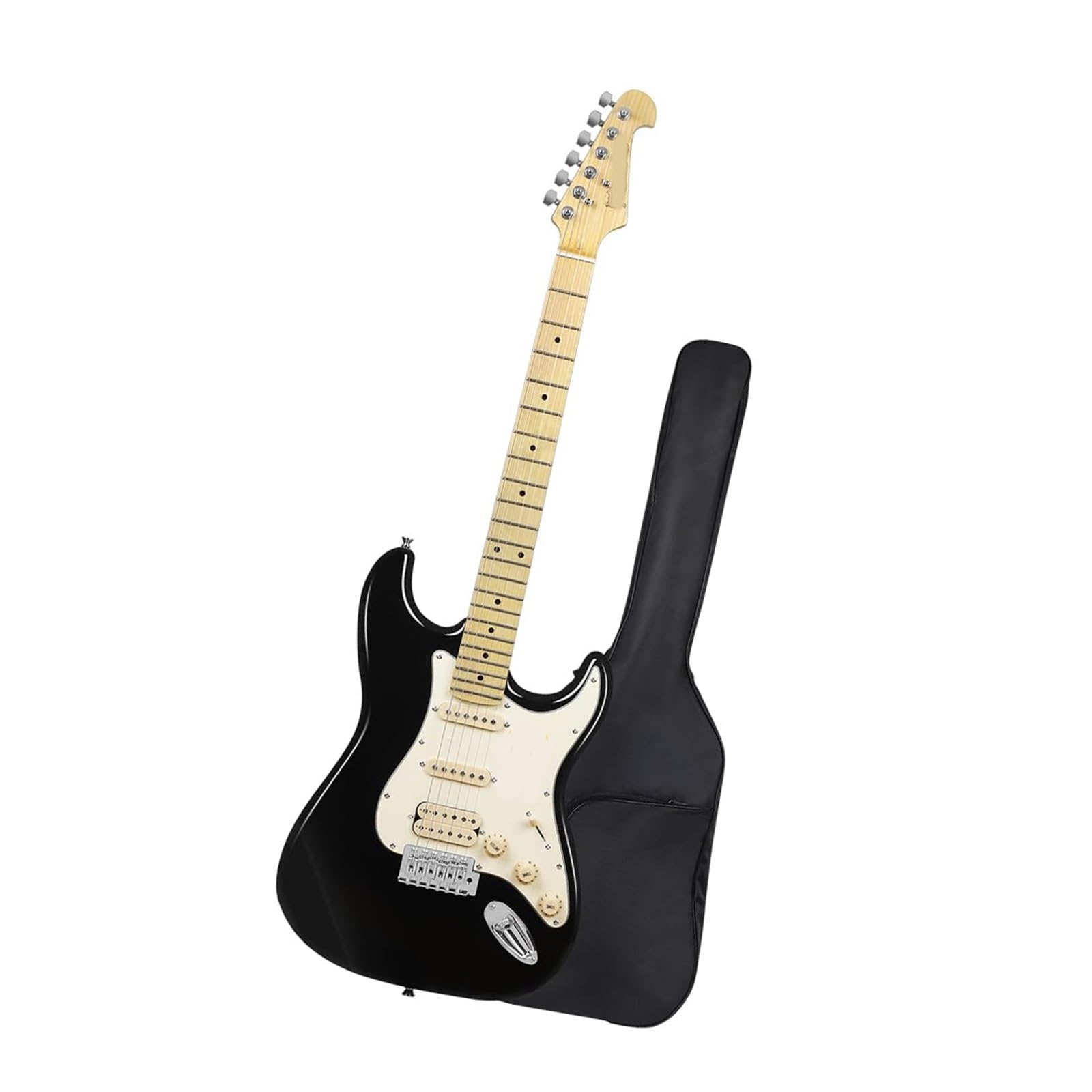 Gitara Elektryczna Czarny Zestaw Gitary Elektrycznej Dla Początkujących Pełnowymiarowy Sześciostrunowy Odpowiedni Miłośników Muzyki I