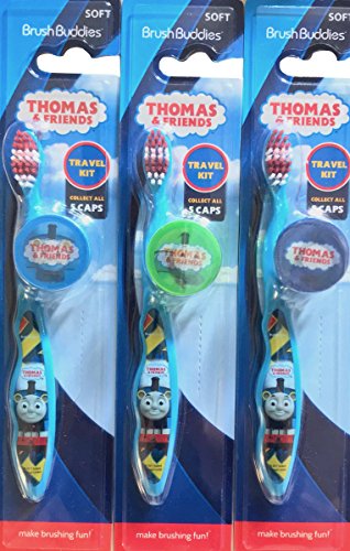 Brush buddies Thomas & Friends Travel Kids toothbrushes Pack of 3 With Caps