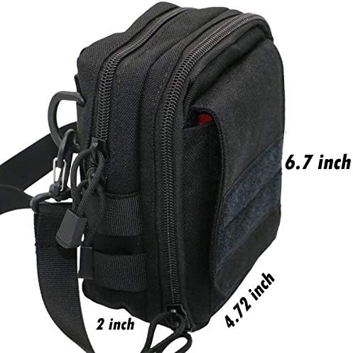 LefRight Multipurpose Tactical Nylon Molle EDC Utility IFAK Waist Bag Pouch Holster Front Pocket Compatible with iPhone XR 7 Plus Pixel XL Samsung S9 S7 Edge Moto Z Force Play Combo Detachable Strap - Image 3