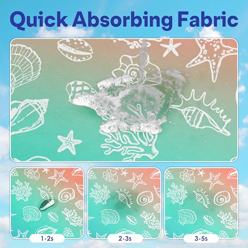Semtomn 2 Pack Car Seat Towel Covers for Gym, Front Seats, Seashell Beach by Semtomn - Used condition - Image 3
