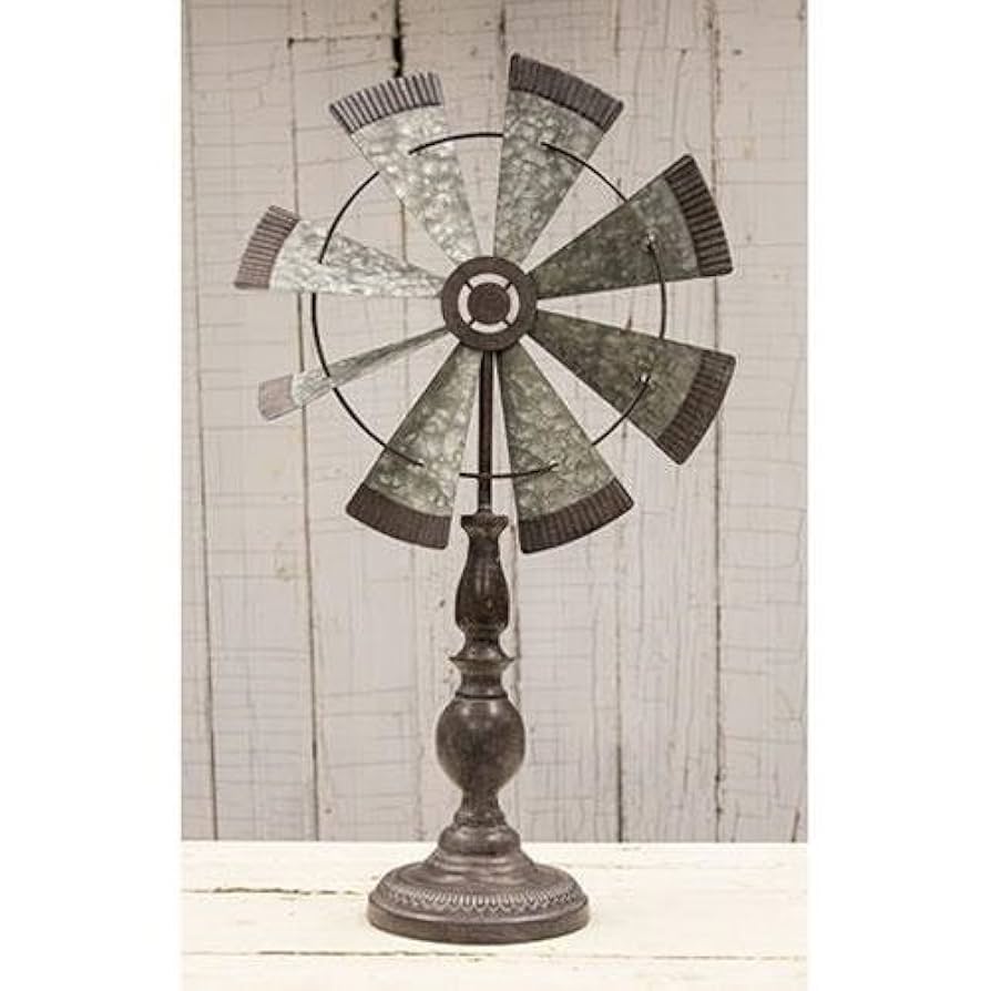 ダークグレー 水石 木製台座付き パワーストーン 天然石 ガーデン六角柱[T222-2406]