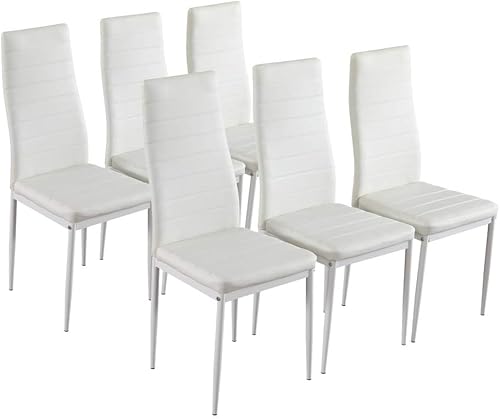 Elegante juego de 4 sillas de comedor de poliuretano negro, sillas de comedor de piel sintética con respaldo curvado y protección de tapa para el