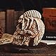 Arola Schädel Kopf Skulptur Spinnen Dekoration, kreative Schädel Desktop Verzierung, Schädel-Sammlerstück für Heimbüro-Schreibtischbedarf.