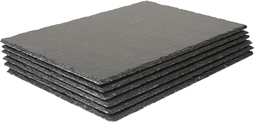 Miniatura 8 de Paquete de 6 tablas de quesos de pizarra de 13 x 5.5 para aperitivos de carne de queso, sushi y frutas, pizarra para grabado láser, para cena de