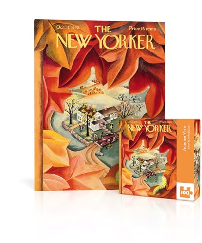 New York Puzzle Company - New Yorker Autumn View Mini - 100 Piece Jigsaw Puzzle for Family Game Nights