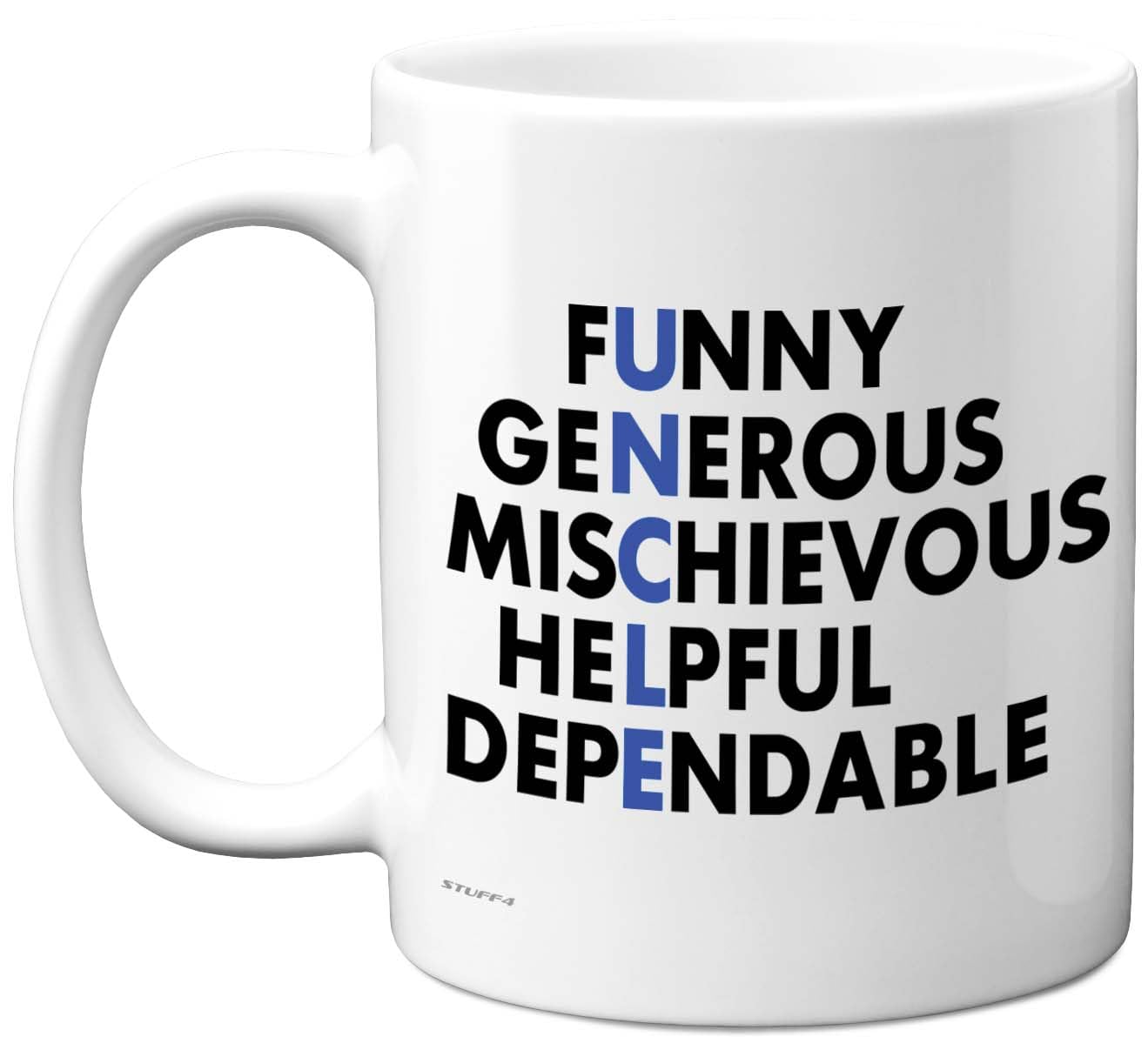 Stuff4 Uncle Gifts - Family Acronym Mug - Happy Birthday Gifts for Uncle from Nephew Niece, Wordplay Birthday Fathers Day Presents, 11oz Ceramic Dishwasher Safe Premium Mugs