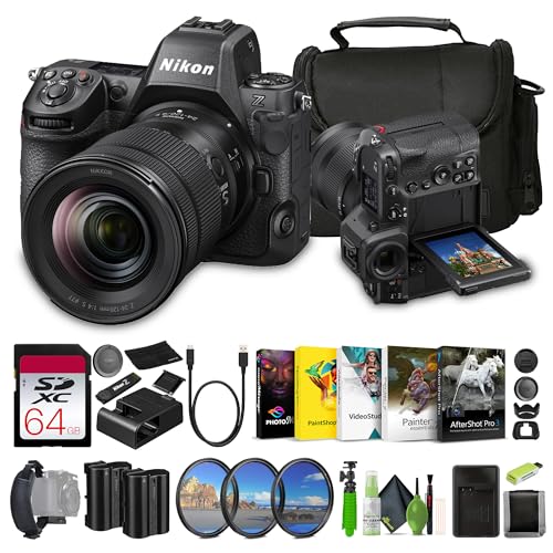 Nikon Z8 Mirrorless Camera with 24-120mm f/4 Lens + EN-EL15C Battery + 64GB Memory Card + 3 Piece Filter Kit + 12 Inch Flex Tripod + Photo Editing Software + More