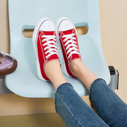 Image of hash bubbie White Sneakers for Women Low Top Canvas Shoes Womens Canvas Sneakers Women's Fashion Sneakers Slip on Casual Tennis Shoes