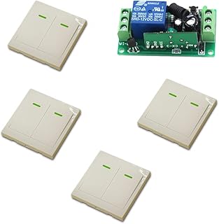 RF Wireless Remote Control Switch System 10A 1 Ch Receiver Relay Module Wall Transmitter for Lighting Lamp Fixed Code 315/433Mhz - (Color: 315Mhz 12v)
