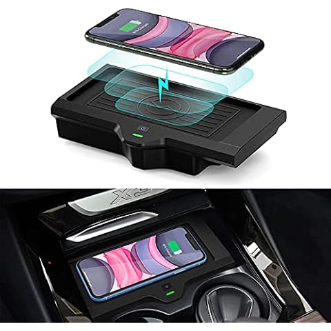 Qxiao Car Wireless Charger for BMW X3 G01 2018 2019 2020 2021 BMW X4 2019 2020 2021 Accessories Wireless Charging Pad Mat 15W Fast Charging Phone Charger Pad with USB Port Cover