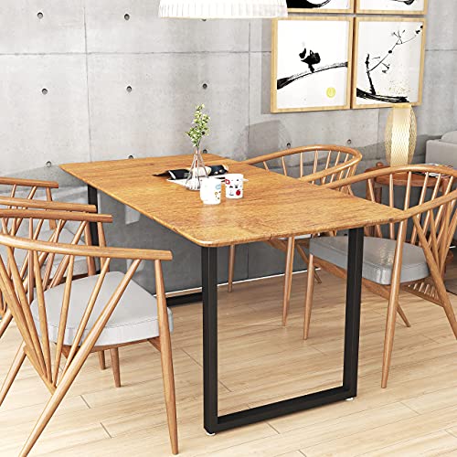 Image of Metal Table Legs 28''Hight 24'' Wide Heavy Duty Furniture Legs, Modern Desk Legs Multiple Uses for Dinning Table Coffee Table (Rectangle Shape, 2pcs)-Black