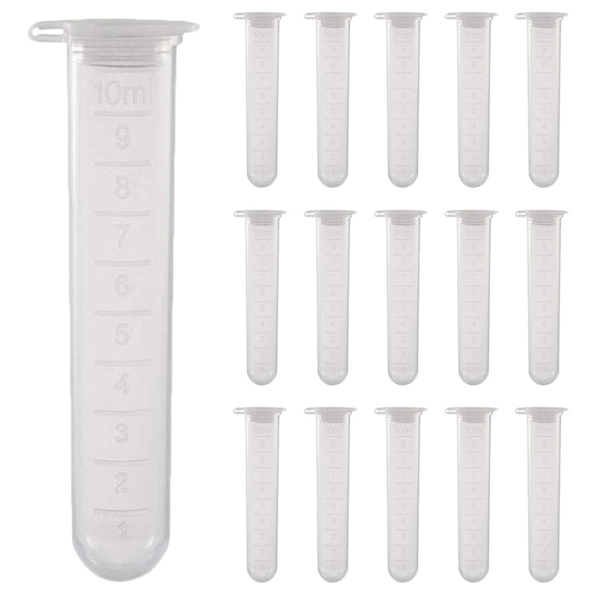 Kichvoe Tubi Fondo Tondo Graduato Pezzi in Plastica Pp 200 per Centrifuga da 10ml Tappo a Tenuta per Campioni e Esperimenti Scientifici