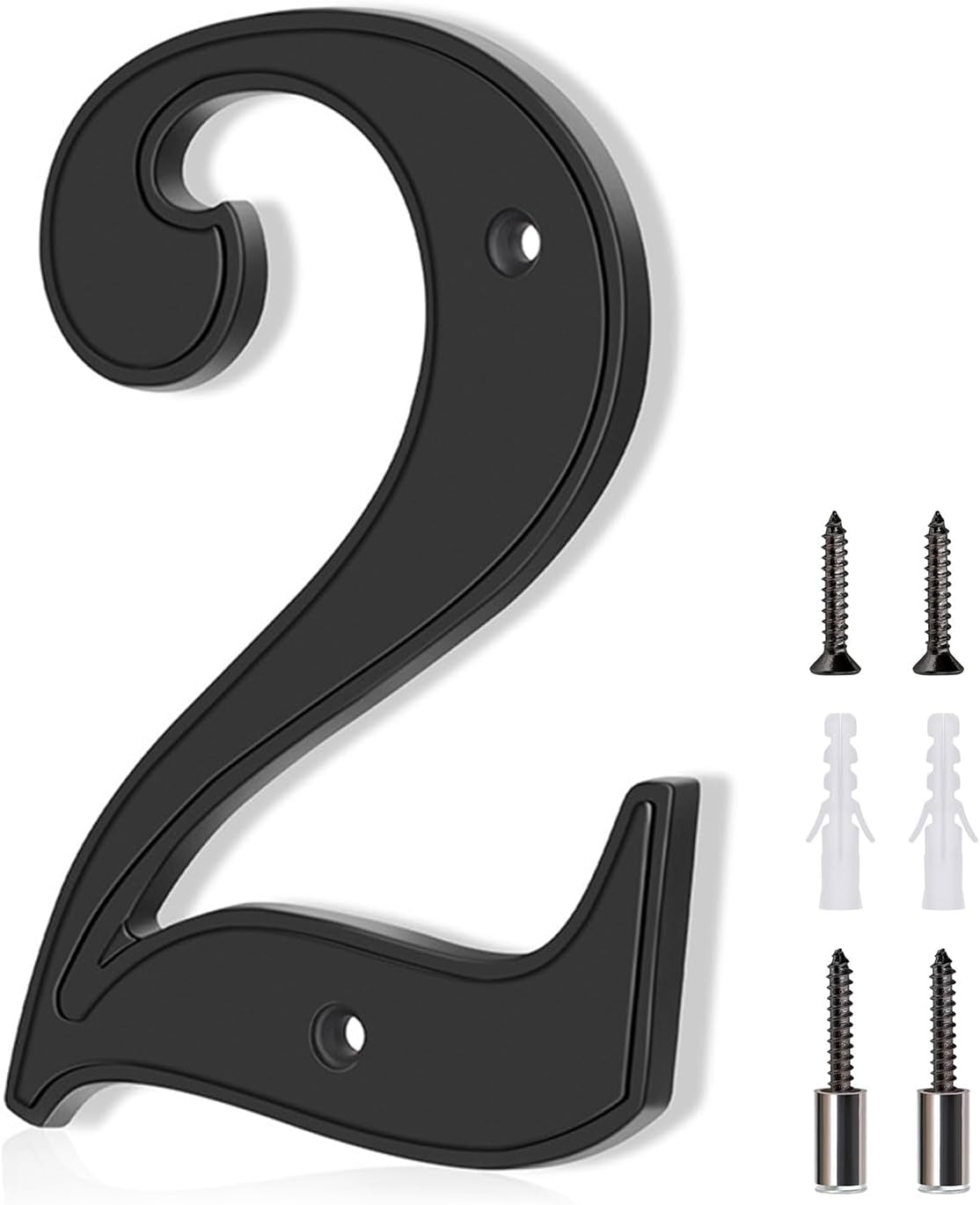 ALTAIR Stainless Steel House Number, Black Floating Modern Metal House Address Numbers, Anti-Rust Zinc Alloy Decor Number with Nail Kit for Mailbox Garden - 0