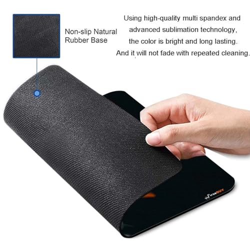 Image of Mouse Pad Orange Flower, Premium-Textured Custom Mouse Mat Design, Washable Mousepad Lycra Cloth, Non-Slip Rubber Base Computer Mouse Pads for Wireless Mouse