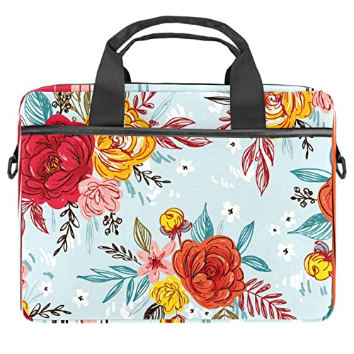 Sacoche ordinateur 13 à 14 pouces sac bandoulière fleurs multicolore
