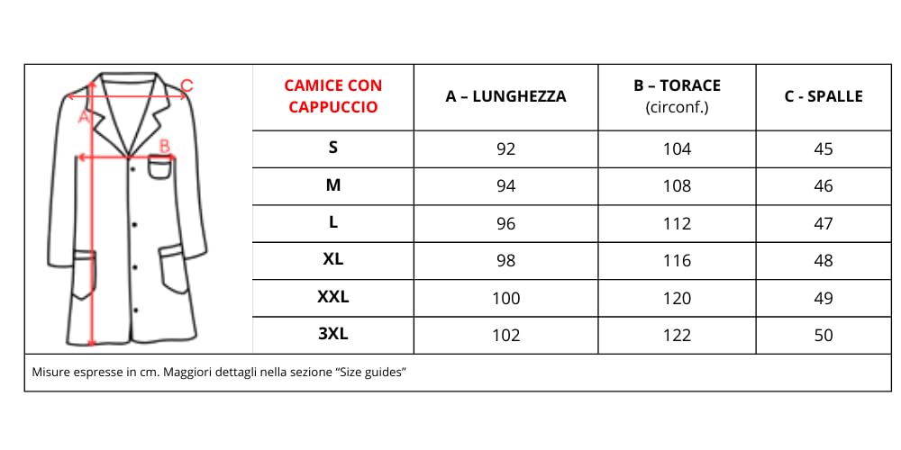TARF LAVORA CON TE CAMICE CON CAPPUCCIO - Camice Macellaio - unisex - misto cotone - Protezione Collo con velcro