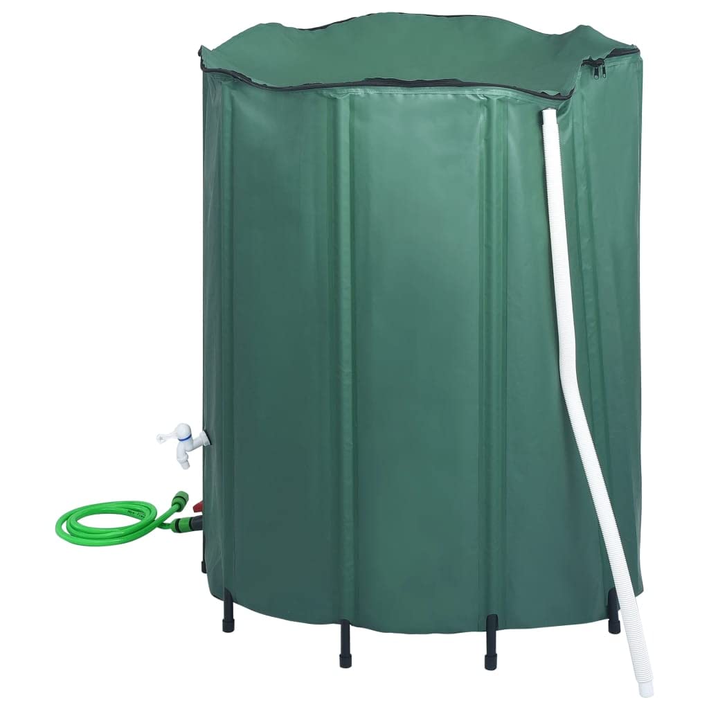 INLIFE Depósito de agua de lluvia plegable con grifo 1000 L