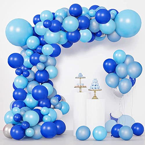 Image of Party Propz Light Blue Balloons For Decoration - Pack of 50 Pcs Dark Blue Balloons For Decoration | Balloons For Birthday | Birthday Decoration Items For Boy | Metallic Balloons (Latex)